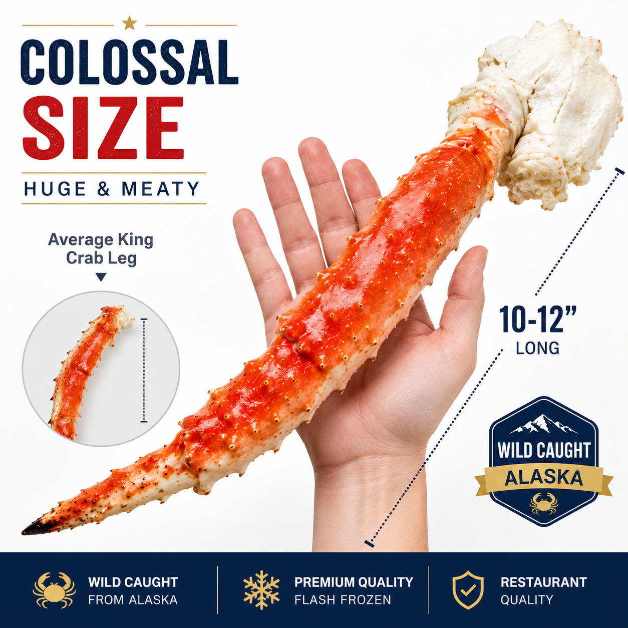 Flash-Frozen Alaskan King Crab Legs – Wild-Caught, Sweet & Tender Meat