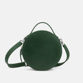Structured Crazy Horse Leather Round Crossbody Circle Bag