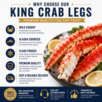Flash-Frozen Alaskan King Crab Legs – Wild-Caught, Sweet & Tender Meat
