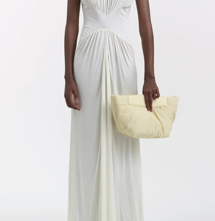 Puffy Ruched Nylon Convertible Clutch Crossbody Bag