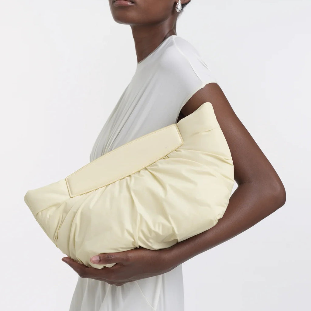 Puffy Ruched Nylon Convertible Clutch Crossbody Bag