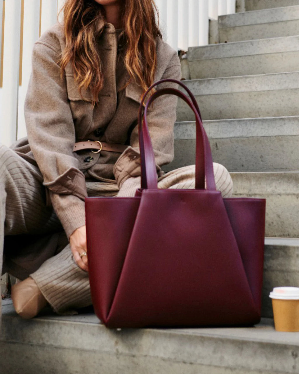 Geometric Fold Smooth Leather 13.5 Inch Laptop Briefcase Tote Bag