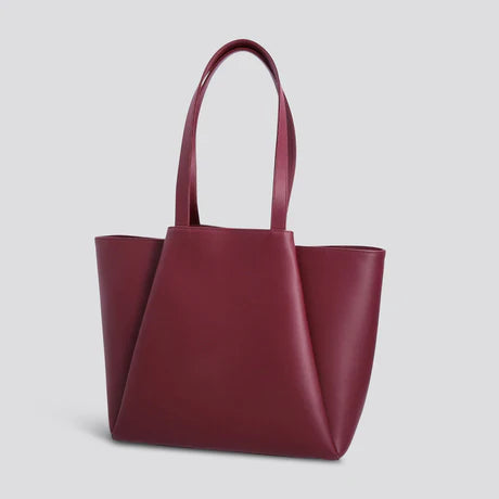 Geometric Fold Smooth Leather 13.5 Inch Laptop Briefcase Tote Bag