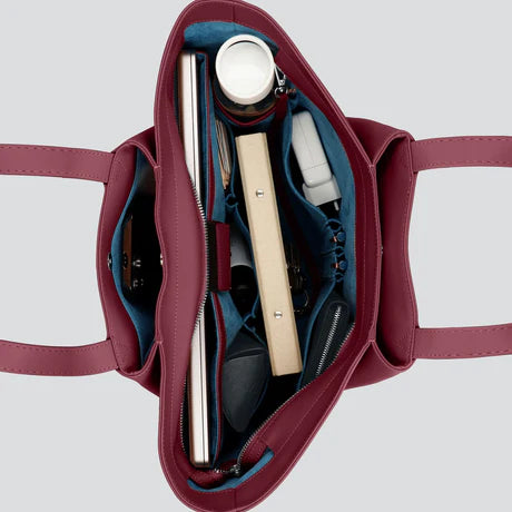 Geometric Fold Smooth Leather 13.5 Inch Laptop Briefcase Tote Bag